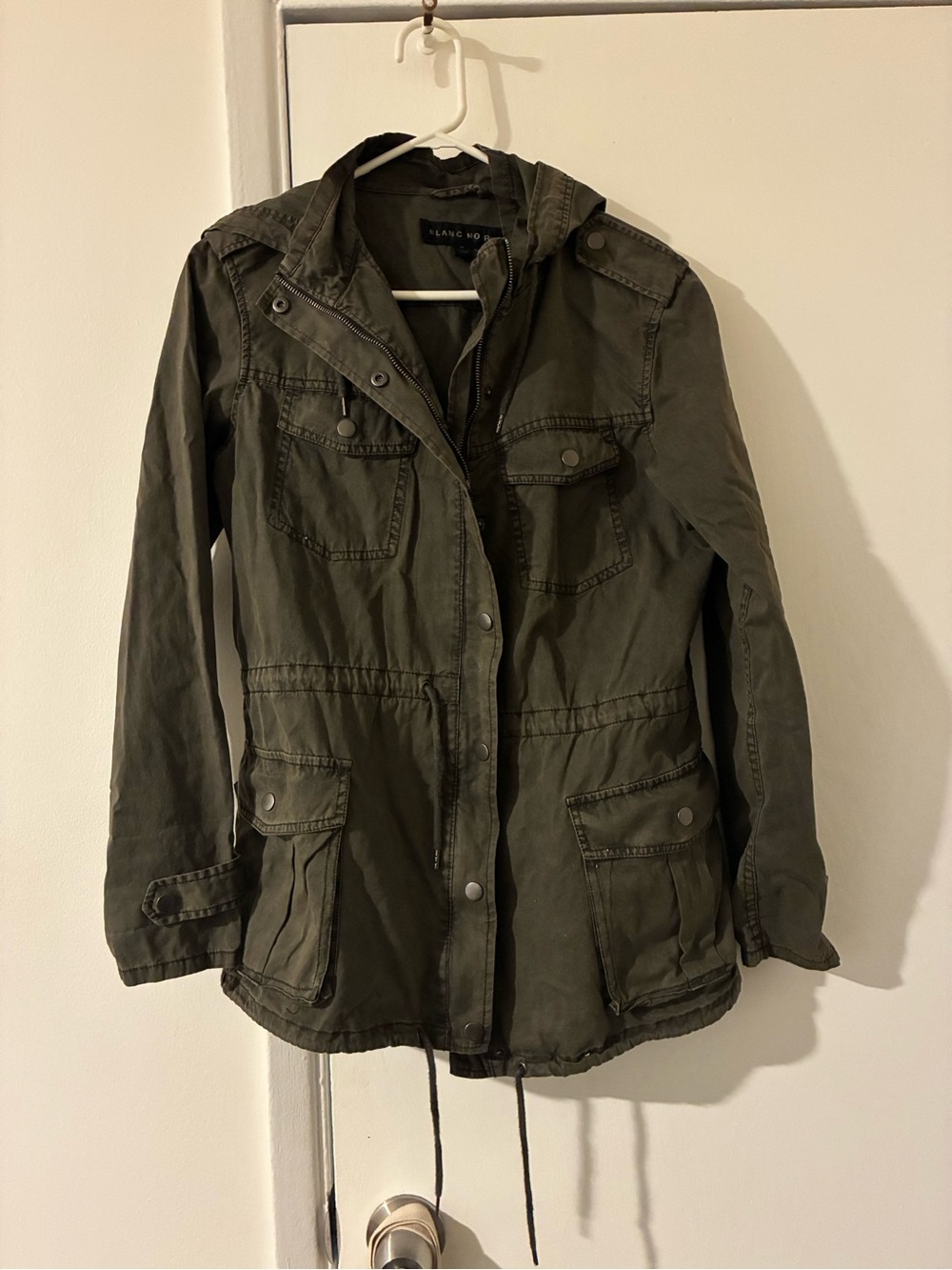 Blanc Noir Olive Utility Jacket with Hood